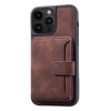 Classy Brown Leather Wallet Case for iPhone