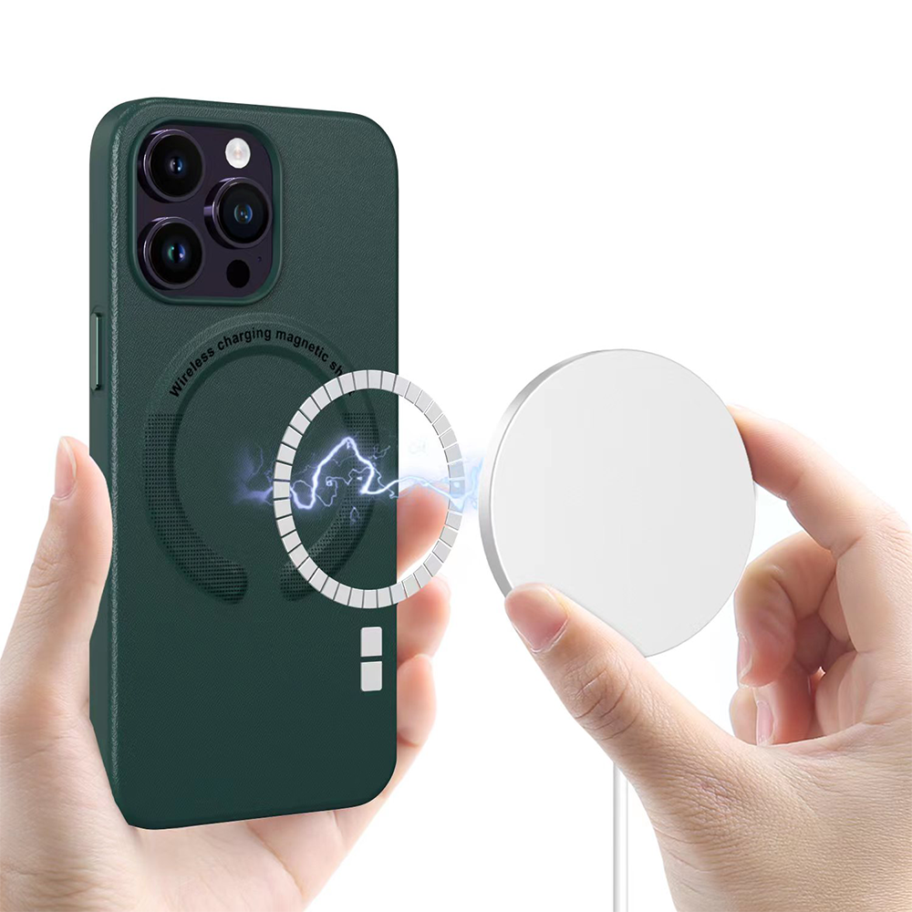 Modern Black Leather Case for iPhone