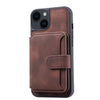 Classy Brown Leather Wallet Case for iPhone