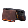 Classy Brown Leather Wallet Case for iPhone