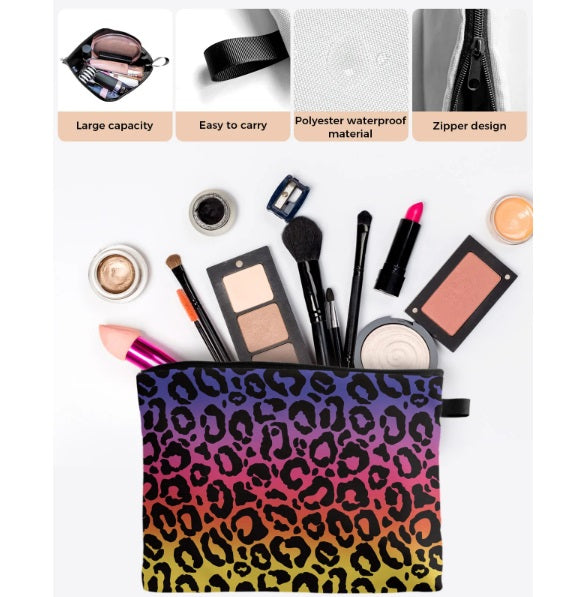 Pink Ombre Leopard Pouch Bag