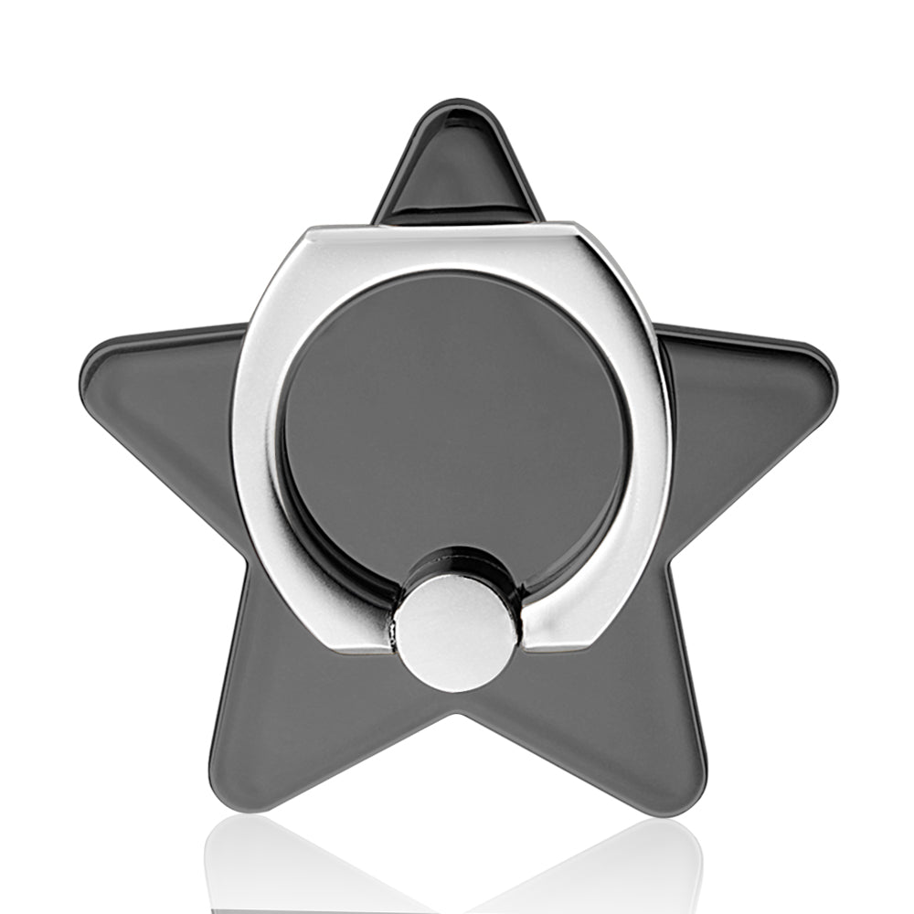 Classy Black Metallic Star Grip Ring