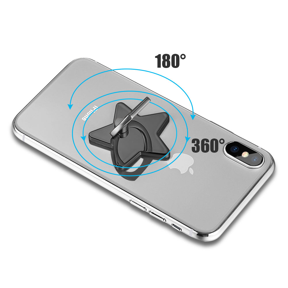 Classy Black Metallic Star Grip Ring