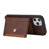 Classy Brown Leather Card Holder Case for iPhone