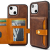 Classy Brown Leather Card Holder Case for iPhone