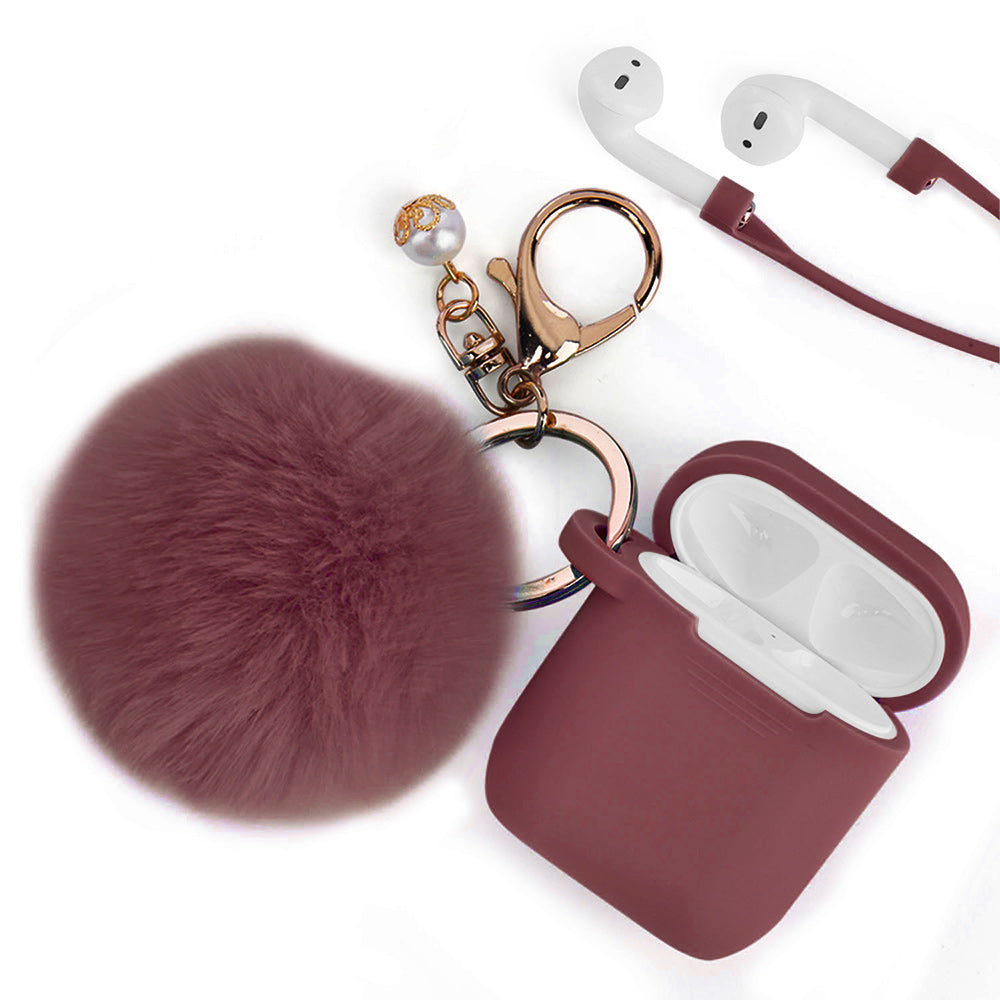 Burgundy Keychain Case for Airpods