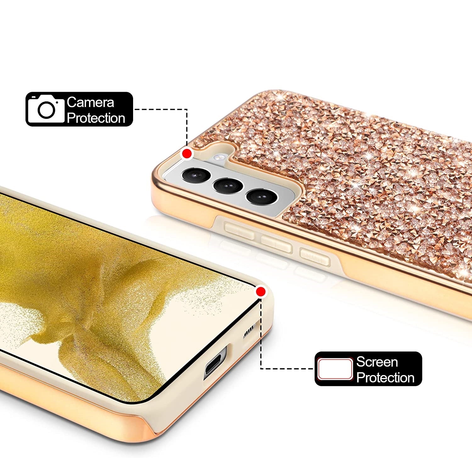 Rose Gold Shimmer Case for Galaxy S22 Series