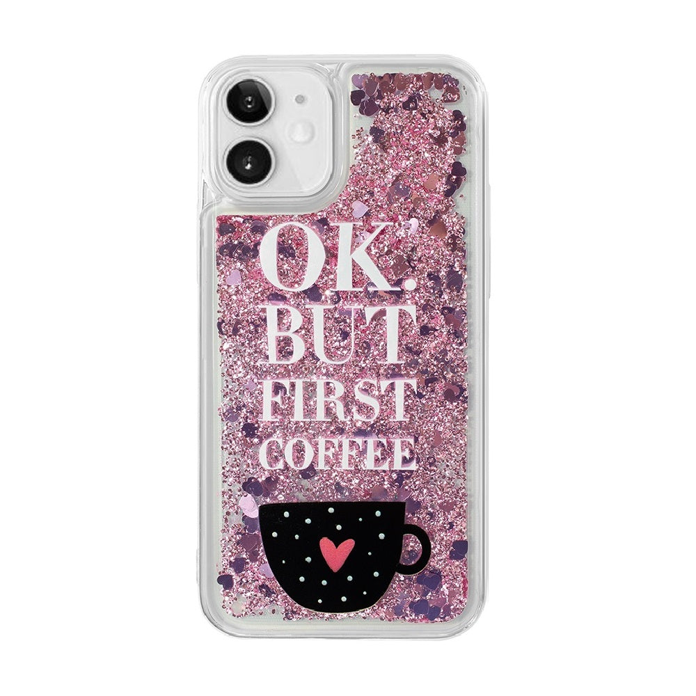 Coffee Lover Floating Glitter Case for iPhone