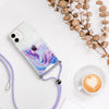 Purple Galaxy Swirl Lanyard Case for iPhone