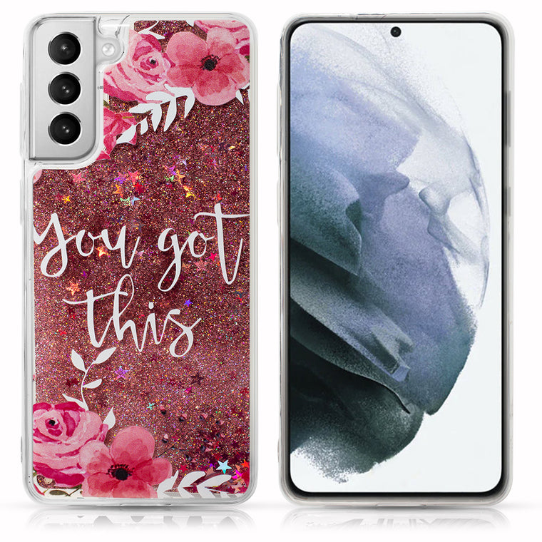 Rose Petal Glitter Case for Galaxy S22 Series