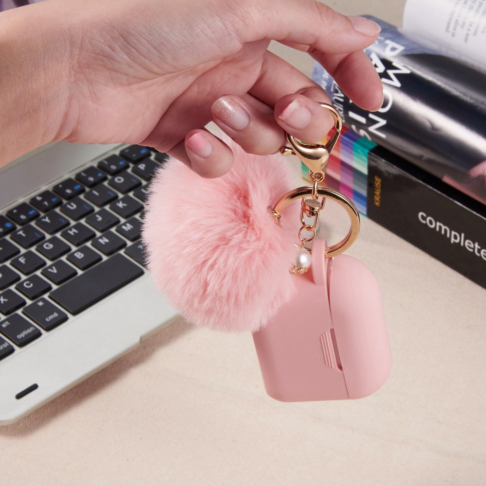 Peach Pink Keychain Case for Airpods 3