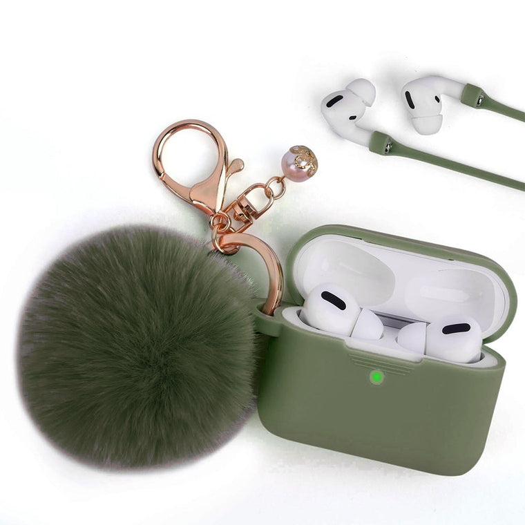 Olive Green Keychain Case for Airpods 3