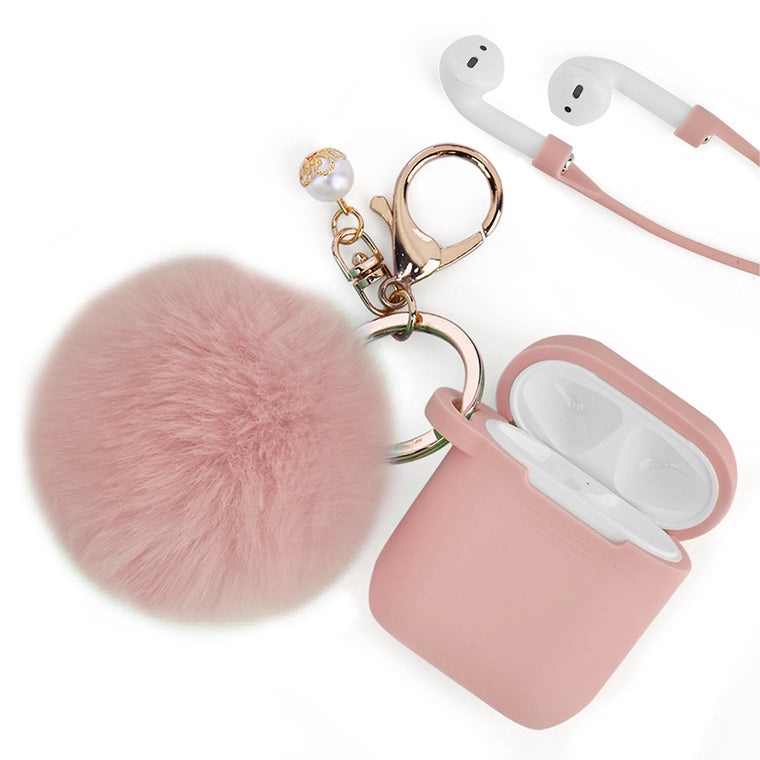 Peach Pink Keychain Case for Airpods
