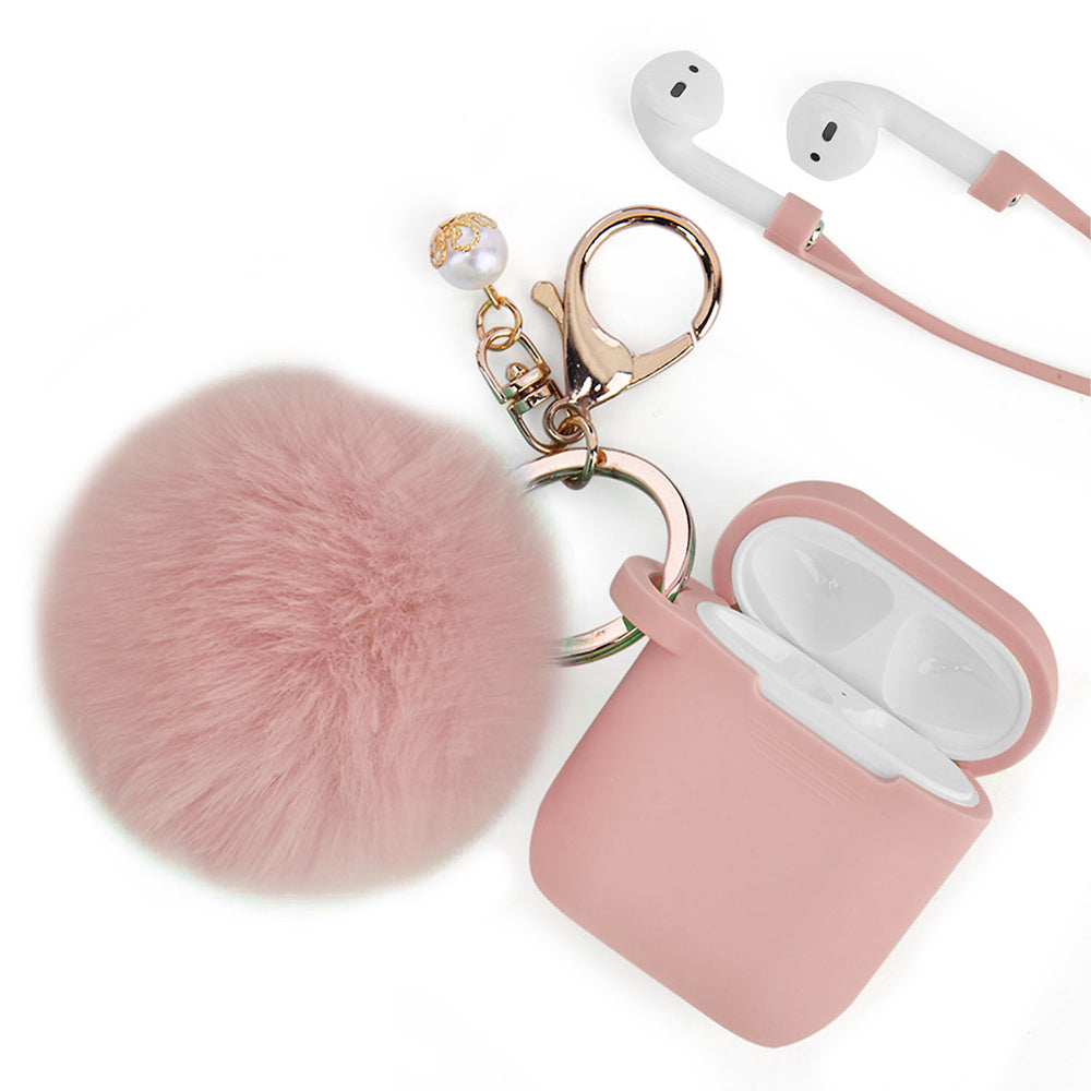 Peach Pink Keychain Case for Airpods