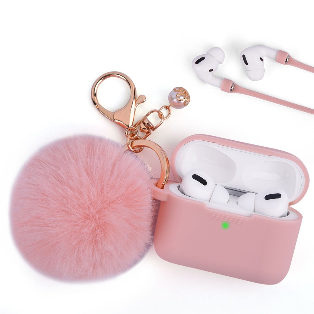 Peach Pink Keychain Case for Airpods 3