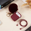 Burgundy Keychain Case for Airpods