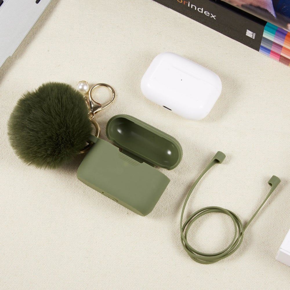 Olive Green Keychain Case for Airpods 3