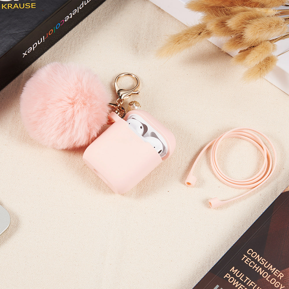 Peach Pink Keychain Case for Airpods