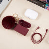 Burgundy Keychain Case for Airpods Pro