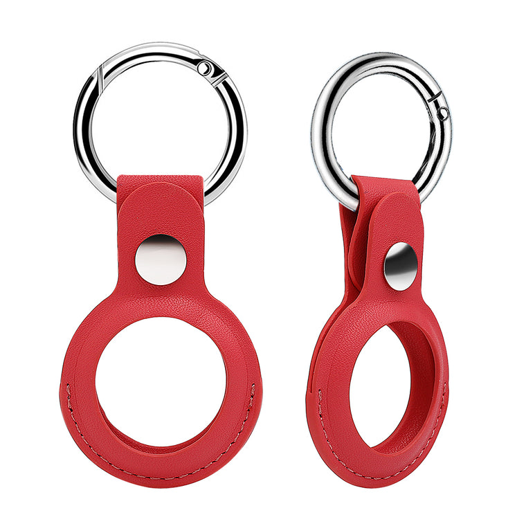 Red Leather Keychain Case for AirTag
