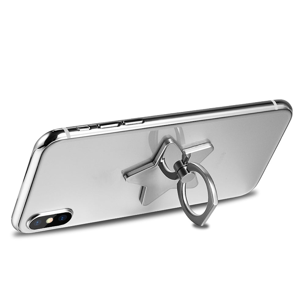 Classy Silver Metallic Star Grip Ring