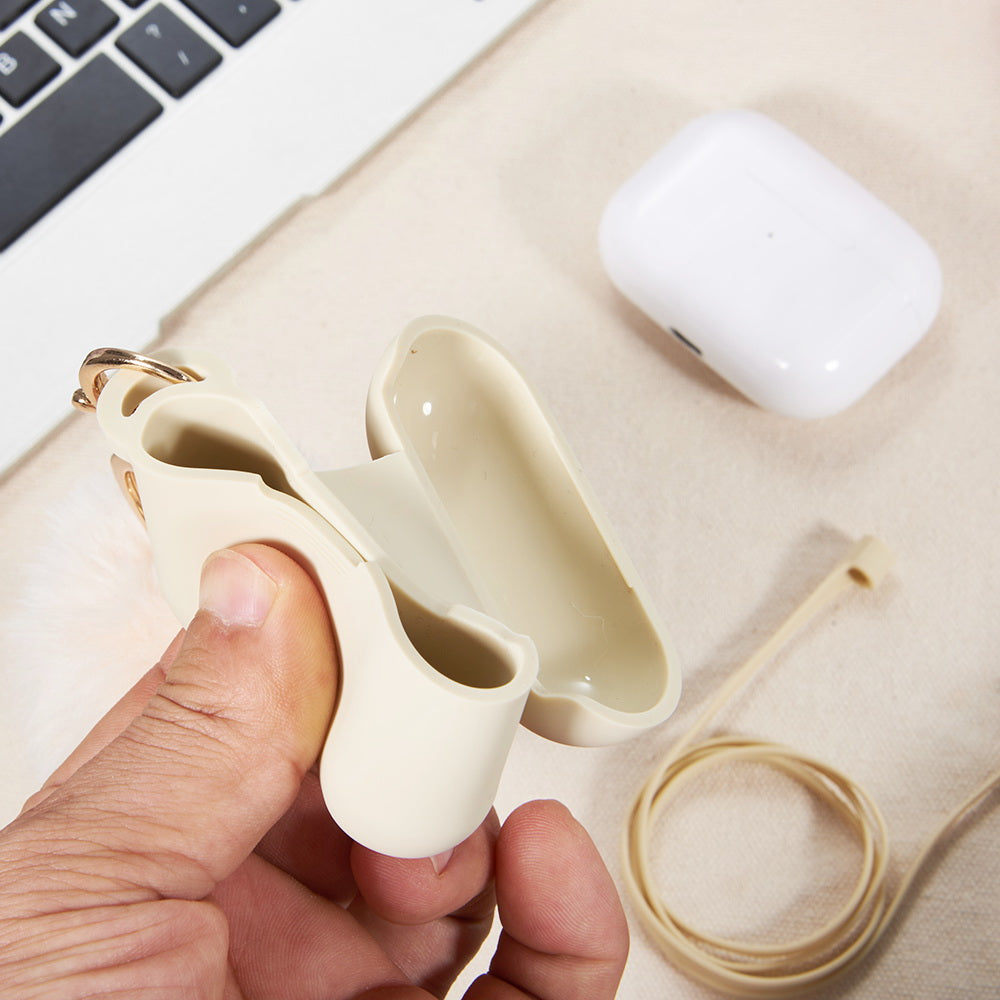 Beige Keychain Case for Airpods Pro
