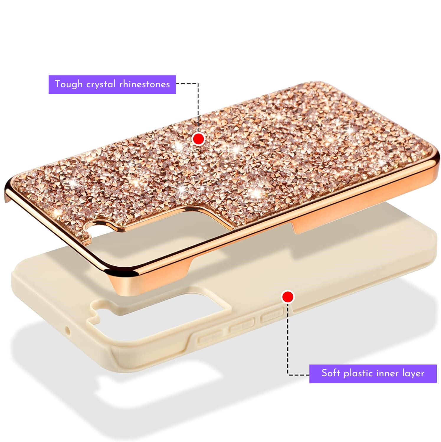 Rose Gold Shimmer Case for Galaxy S22 Series