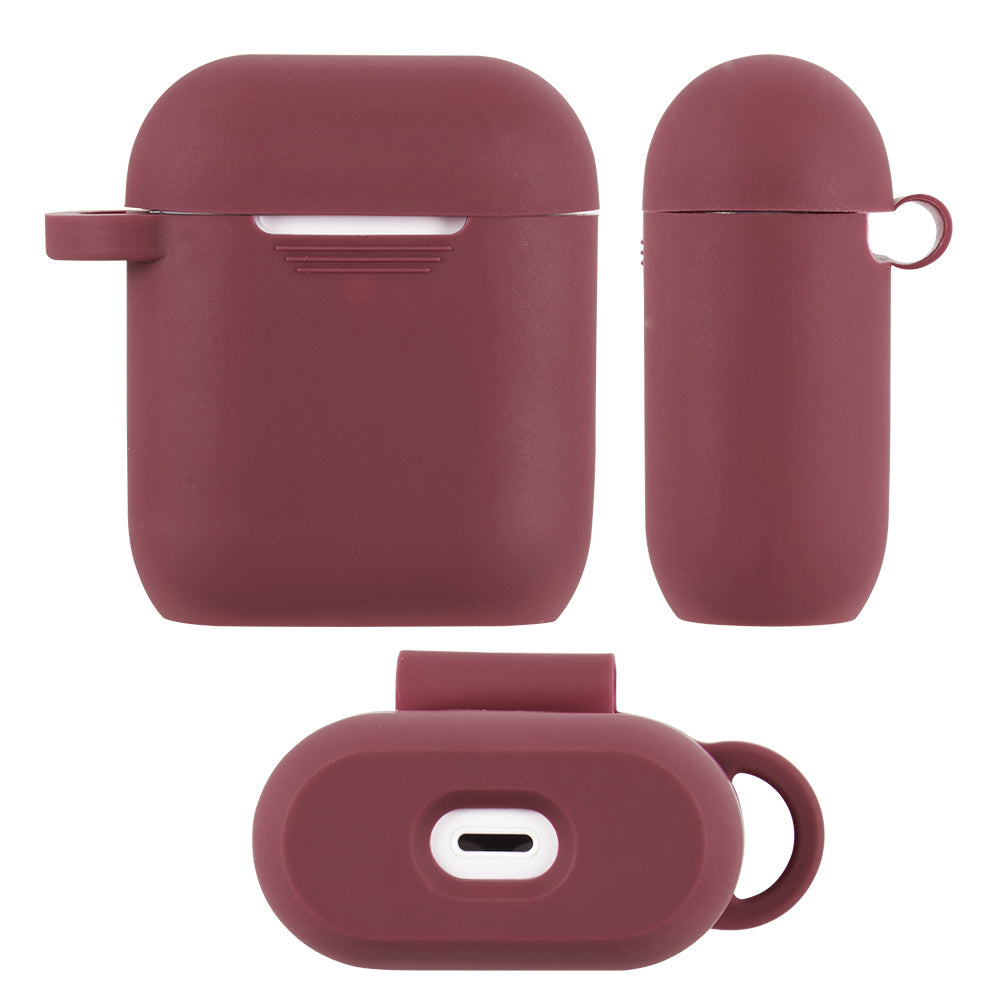 Burgundy Keychain Case for Airpods