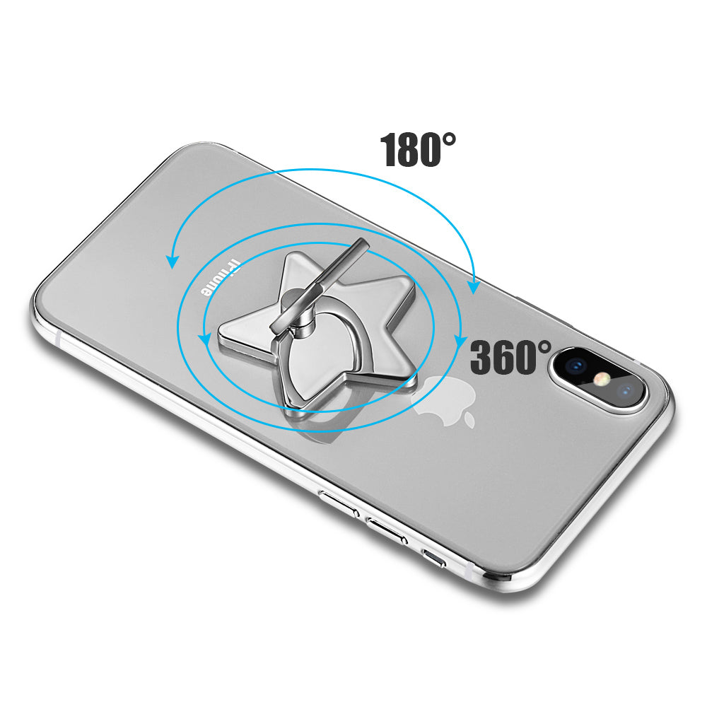 Classy Silver Metallic Star Grip Ring